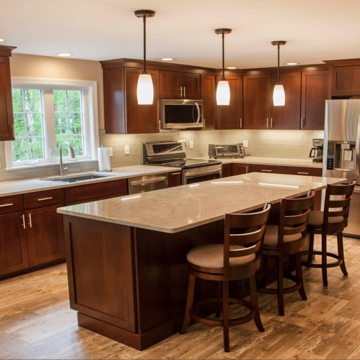 75 Vinyl Floor Kitchen with Brown Ideas You'll Love September, 2024 Houzz