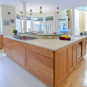 Transitional Natural Cherry Kitchen in Westford MA