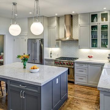 Transitional Painted Kitchen - Designed By CJ Lowenthal