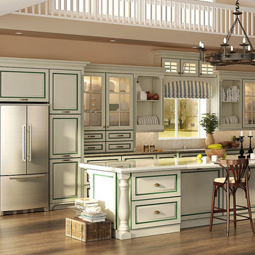 Transitional PVC Kitchen Cabinet OP15-PVC01