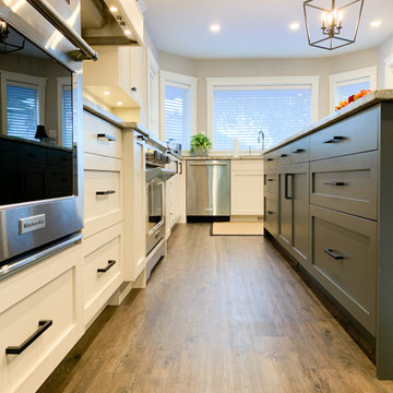 Transitional Shaker Style Kitchen in Classic Gray and Iron Mountain