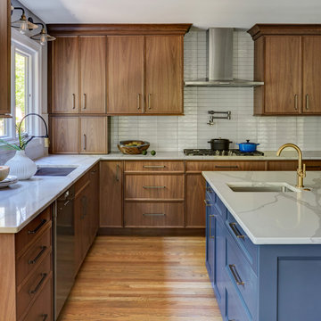 Transitional Walnut Kitchen