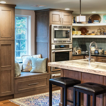Transitional Warm Brown Kitchen in Red Birch
