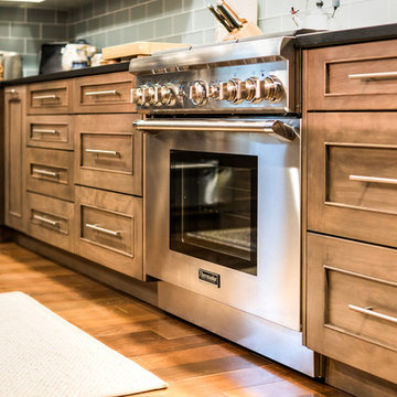 Transitional Warm Brown Kitchen in Red Birch