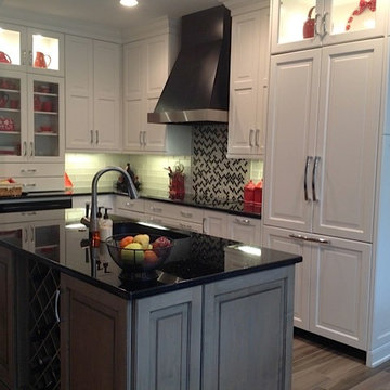 Transitional White & Warm Gray Kitchen in Roswell, GA