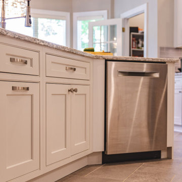 Transitional White Kitchen Remodel with Inset Cabinetry in Rockville, MD