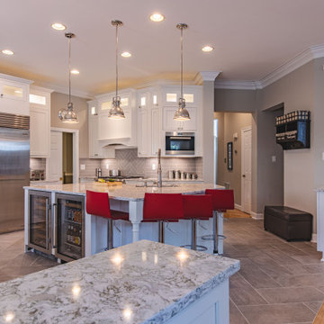 Transitional White Kitchen Remodel with Inset Cabinetry in Rockville, MD