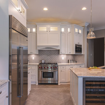 Transitional White Kitchen Remodel with Inset Cabinetry in Rockville, MD