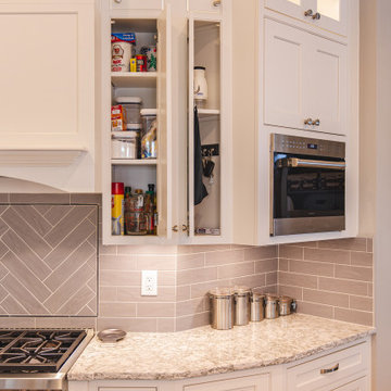 Transitional White Kitchen Remodel with Inset Cabinetry in Rockville, MD