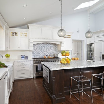 Transitional White Kitchen with Moroccan accents