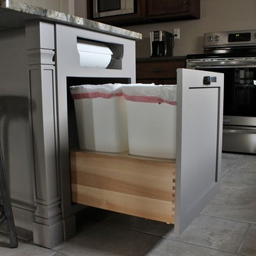 Trash can and paper towel storage