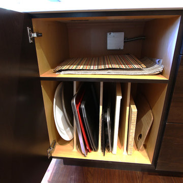Tray Storage behind Full Height Door with Placemat Storage Above