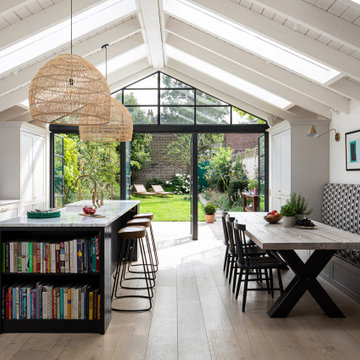 Triple external steel doors with triangular fix