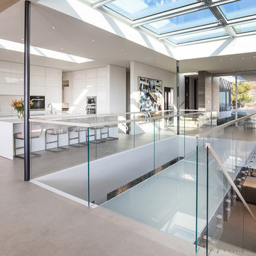 Trousdale Beverly Hills modern home skylight & glass bridge