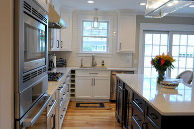 Example of a beach style kitchen design in Providence