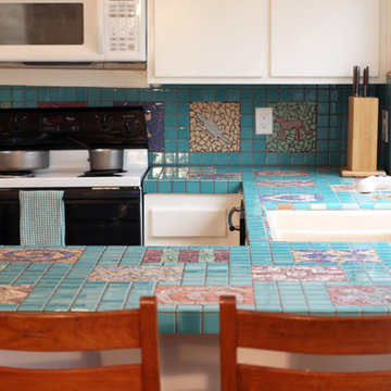 Turquoise Mosaic Kitchen