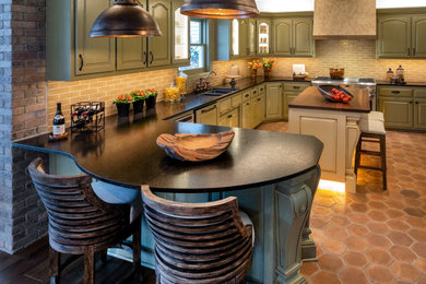 This is an example of a mediterranean kitchen in Minneapolis.