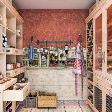 Tuscan Kitchen Pantry & Wine Storage