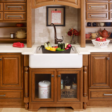Two-Toned Country Kitchen with Island