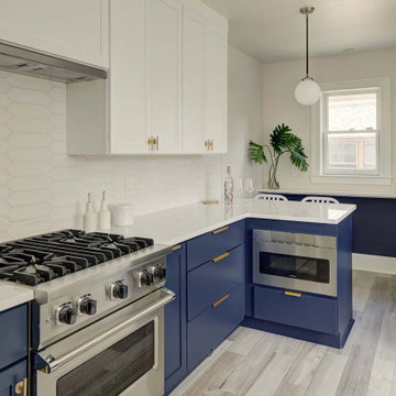 Two-toned kitchen (navy + white)