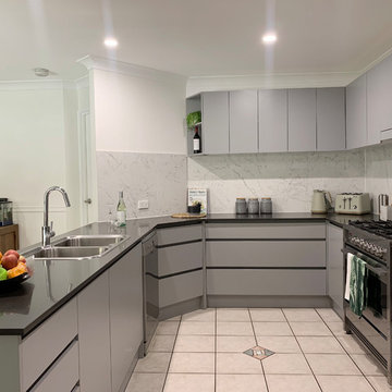 U Shaped Grey Kitchen Renovation