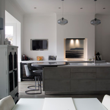Ultra Modern handless style grey kitchen