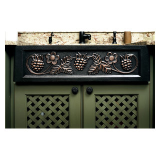 French Country Kitchen with Earthy Chic Style Custom Cabinetry...