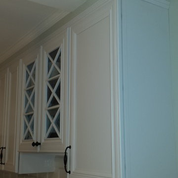 Upper cabinets and crown molding detail
