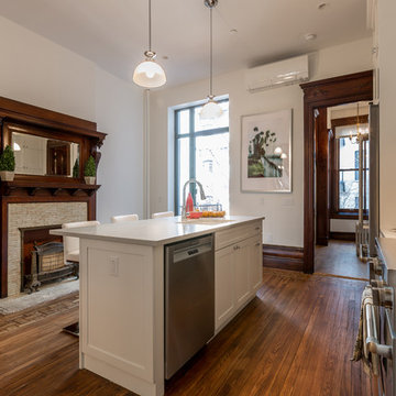 Urban Revival Kitchen with Small Island & Stainless Dishwasher