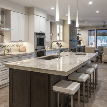 Val Vista Lakes Contemporary Kitchen and Family Room Remodel