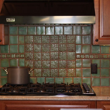 Variegated Teal Green Kitchen