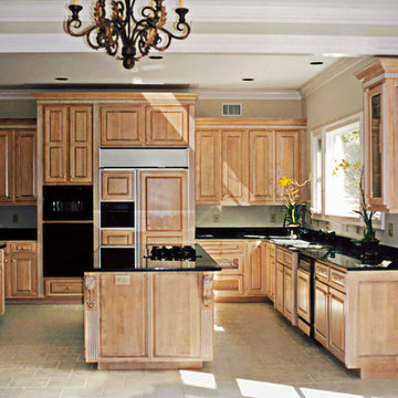 Variety of Materials Selected - Maple Cabinets with Black Granite