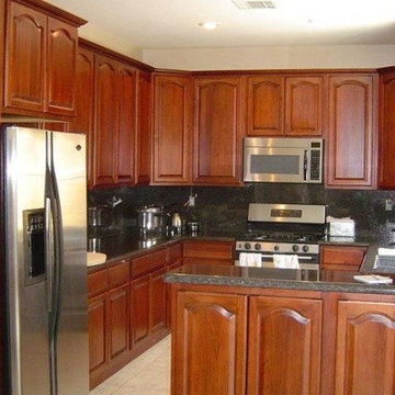 Various raised panel dark kitchens