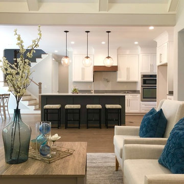 Vaulted Ceilings in Modern Kitchen and Family Room in Cumming