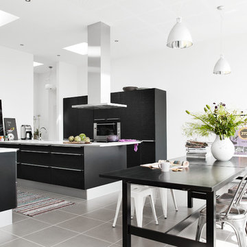 Velux skylights brighten a modern kitchen