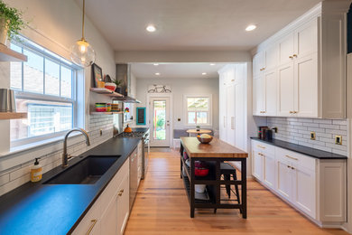Example of a transitional kitchen design in Portland