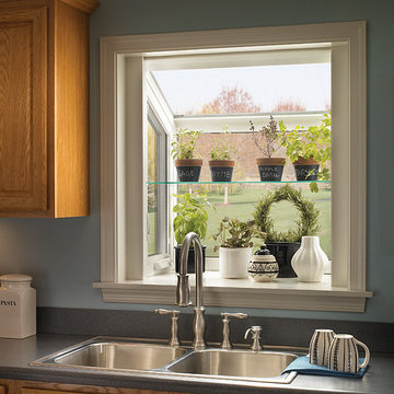 Vinyl Garden window over kitchen sink