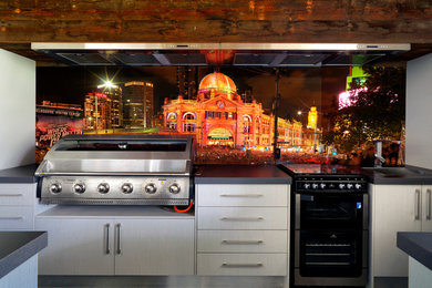 メルボルンにあるインダストリアルスタイルのおしゃれなキッチンの写真