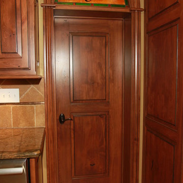 Walk-in Pantry with Stained Glass Transom
