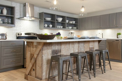 Inspiration for a rustic kitchen remodel in Boston