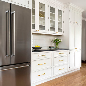 Wall of cabinets and additional counter space