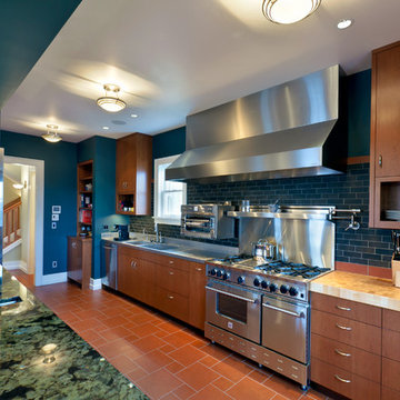 Wallingford Residence Kitchen range + cabinets