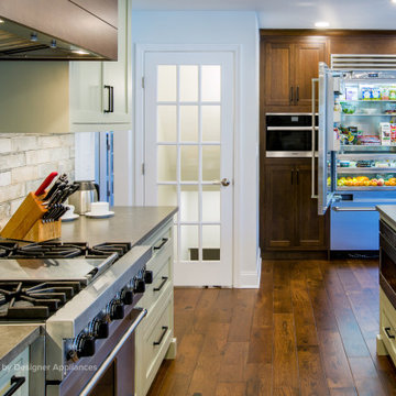 Walnut Pantry with Steam Oven and BlueStar Fridge