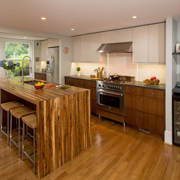 Walnut Waterfall Island: City Row House Kitchen