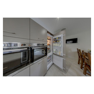 Antrim Painted in Farrow and Ball Pitch Blue - Eclectic - Kitchen