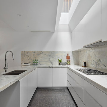 Waltham Jewel - Kitchen with sculpted skylight effect over kitchen workspaces