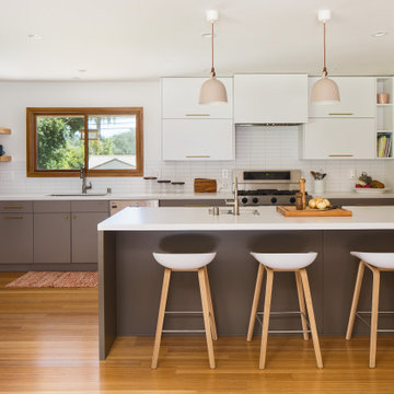 Warm contemporary Kitchen and living room in Arcadia