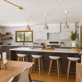 Warm contemporary Kitchen and living room in Arcadia
