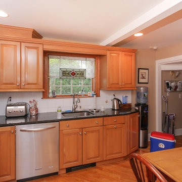 Warm Kitchen with New Wood Interior, Double Hung Window