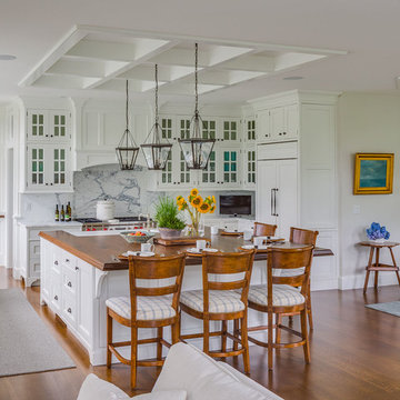 Warm Welcome - White Kitchen - Cape Cod, MA  Custom Home